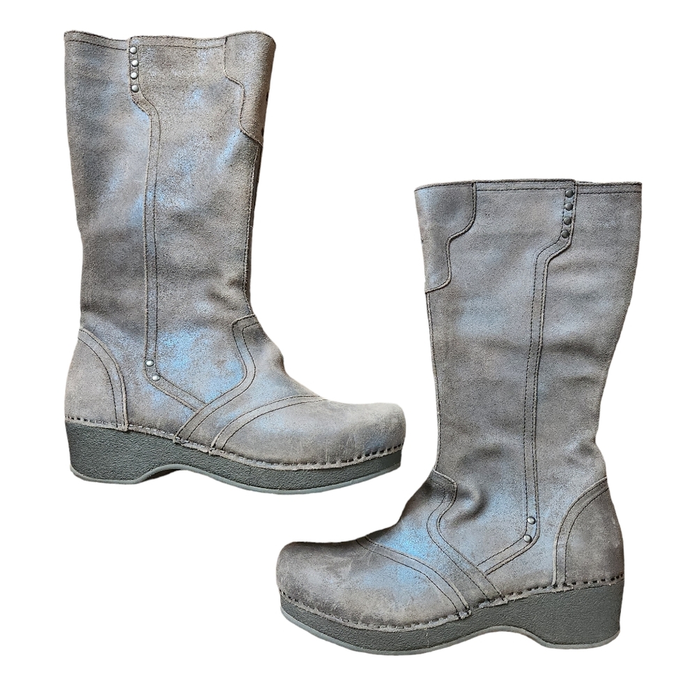 Dansko Crepe Metallic Suede Leather Tall Boots